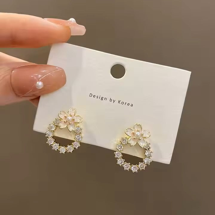 Flower Diamond Stud Earrings