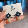Pearl Flower Stud Earrings
