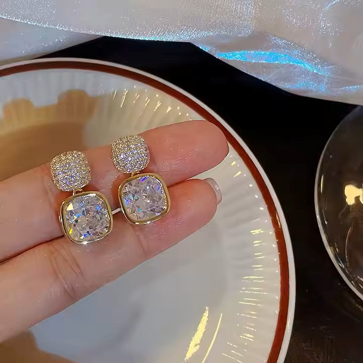 Trendy Diamond Stud Earrings