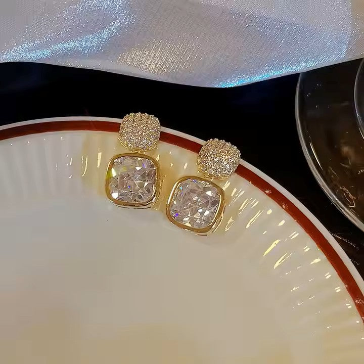 Trendy Diamond Stud Earrings