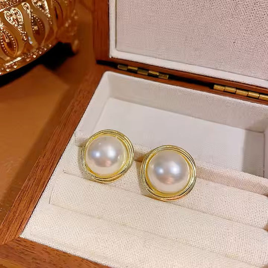 Trendy Pearl Stud Earrings