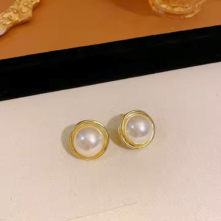 Trendy Pearl Stud Earrings