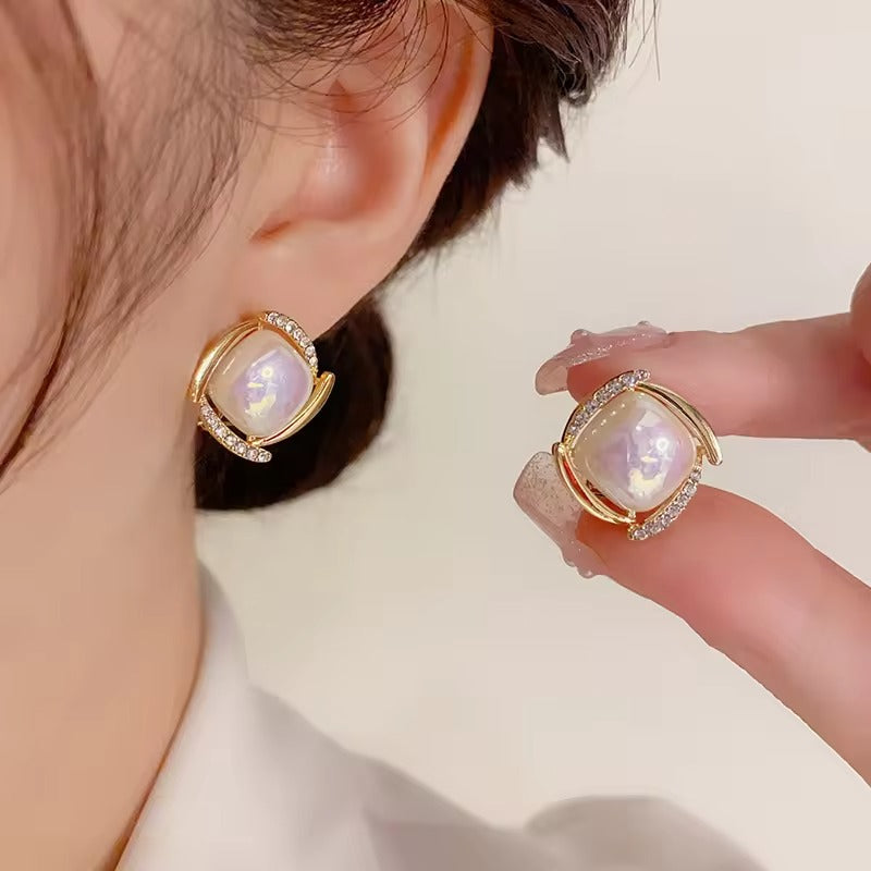 Pearl Diamond Stud Earrings