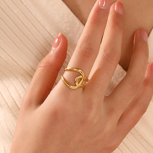 Anti-Tarnish Knot Loop Style Ring