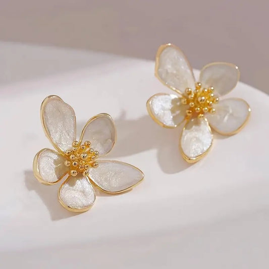 Enamel Lily Floral Studs