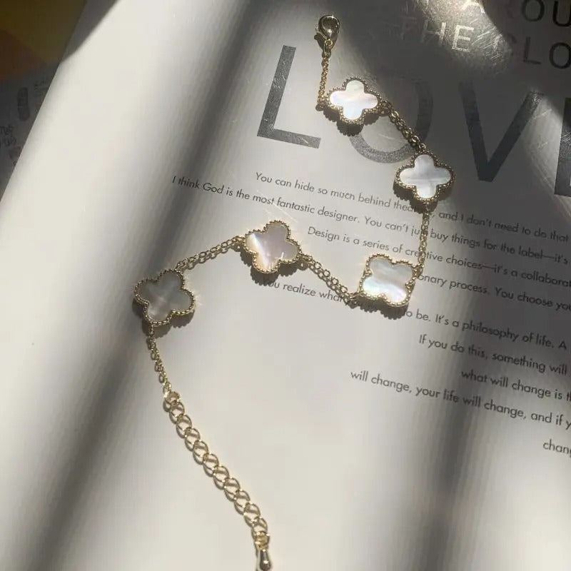 White Lucky Clover Bracelet