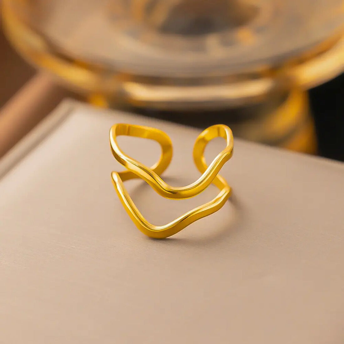 Anti-Tarnish Wavy Ring