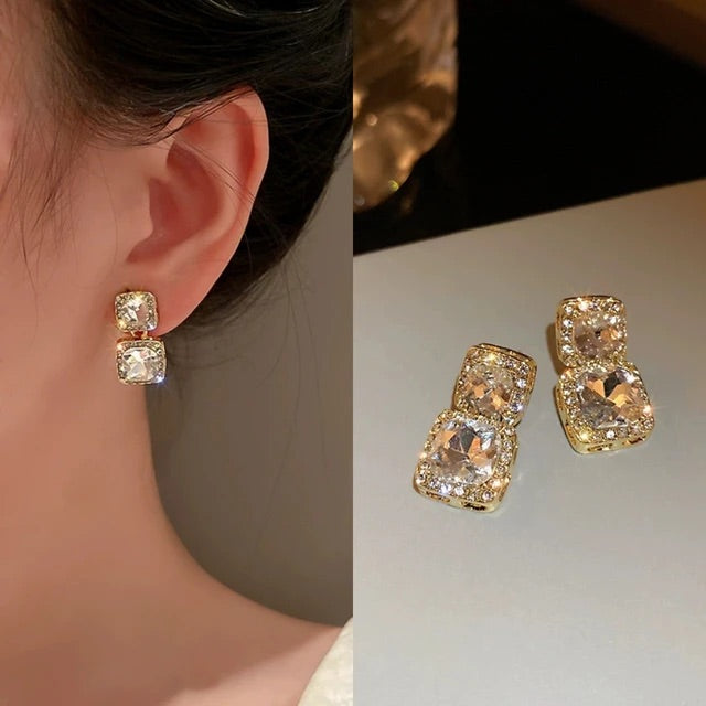 Shining Crystal Drop Earrings