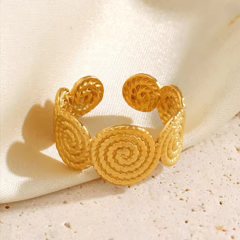 Anti-Tarnish Thread Spiral Twist Style Ring
