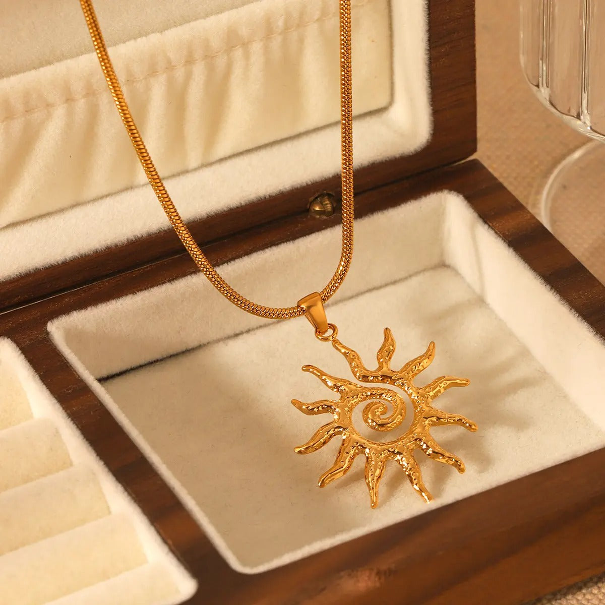 Spiral Sun Pendant Necklace