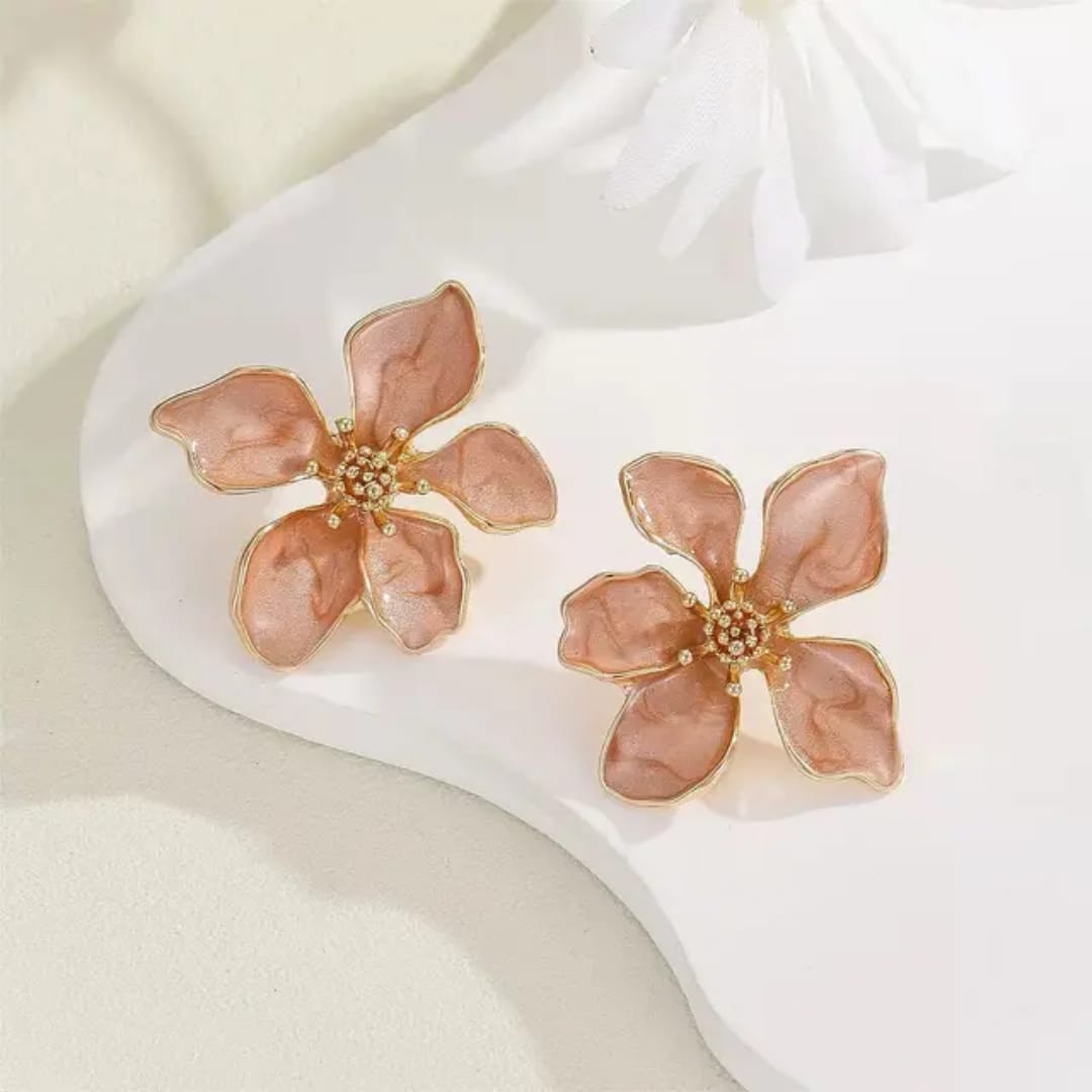 Enamelled Flora Stud Earrings