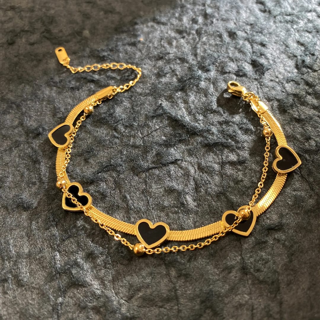 Anti Tarnish Lucky Heart Bracelet