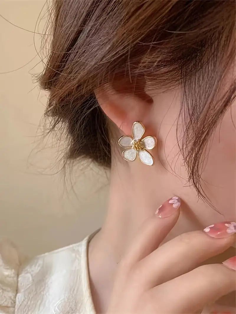 Enamel Lily Floral Studs
