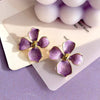 Lavender Enamel Floral Studs