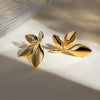 Oversized Gold Metal Leaf Style Studs
