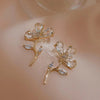 Glass Crystal Flower Stud Earrings