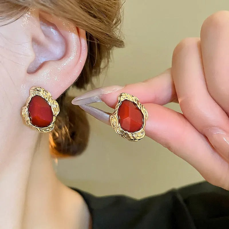 Irregular Shape Colorful Stud Earrings