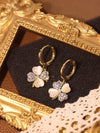 Four-leaf Clover Opal & Stone  Huggee Earrings