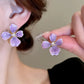 Lavender Enamel Floral Studs
