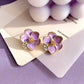 Lavender Enamel Floral Studs