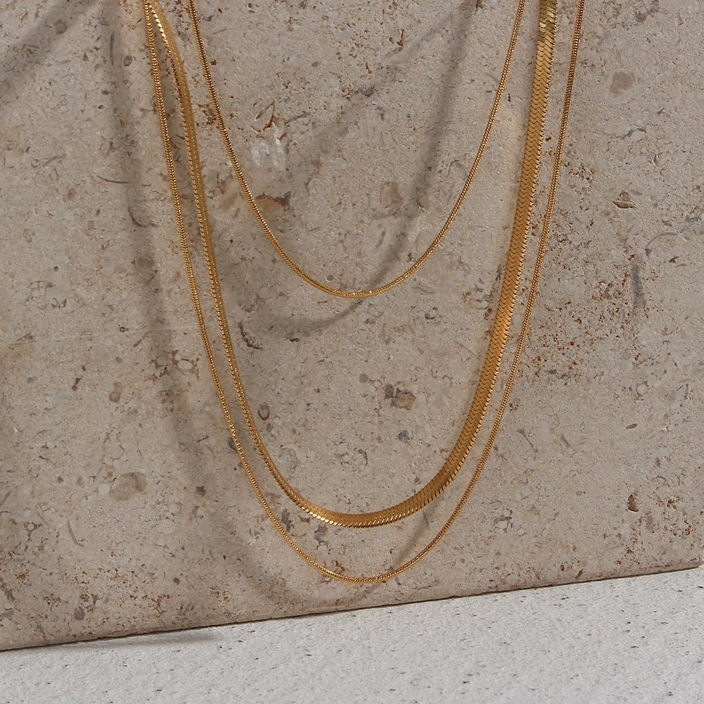 Anti Tarnish Triple Layer Snake Chain