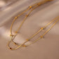 Retro Double-layer Herringbone Cubic Square Beads Necklace
