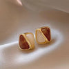 Caramel Square Stud Earrings