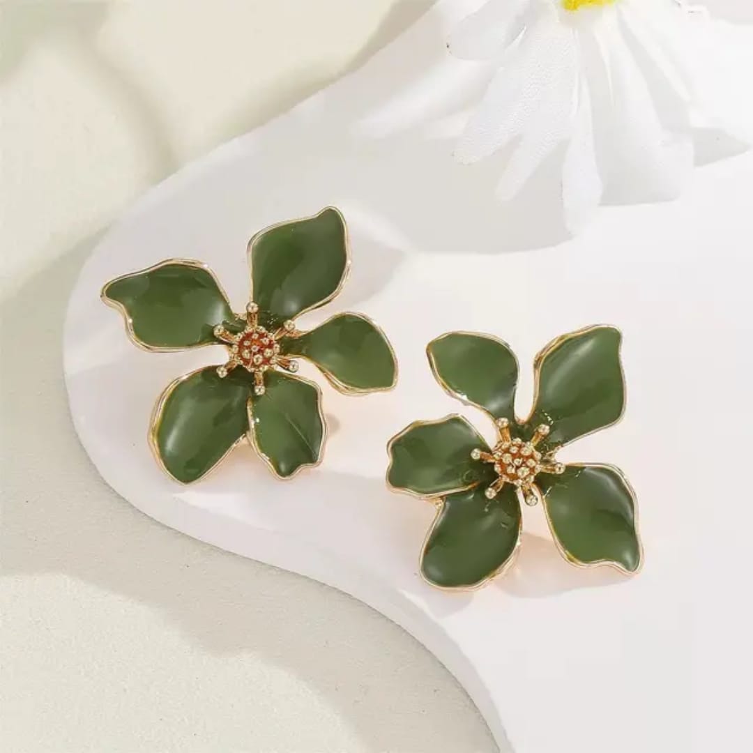 Enamelled Flora Stud Earrings