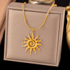 Spiral Sun Pendant Necklace