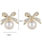 Trendy Pearl Bow Earrings