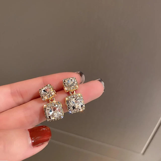 Shining Crystal Drop Earrings