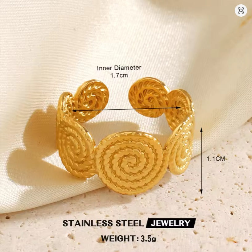 Anti-Tarnish Thread Spiral Twist Style Ring