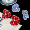 Butterfly Flower 3D Petal Oil-dripping Stud Earrings