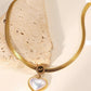 Pearl Heart Snake Chain Necklace