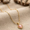 Anti Tarnish Pink Heart Chain Necklace