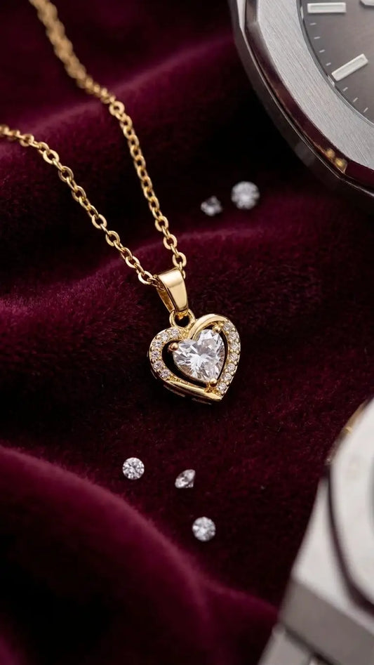 Anti Tarnish Cute Heart Chain Necklace
