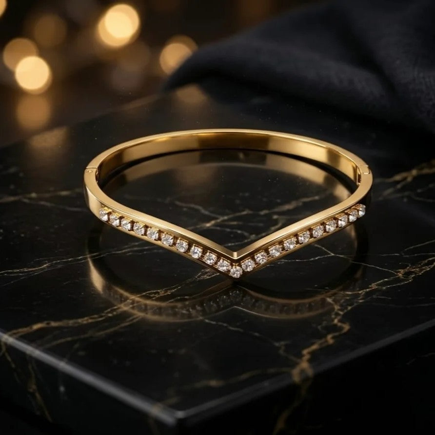 Anti Tarnish Elegant V Shape Kada Bracelet