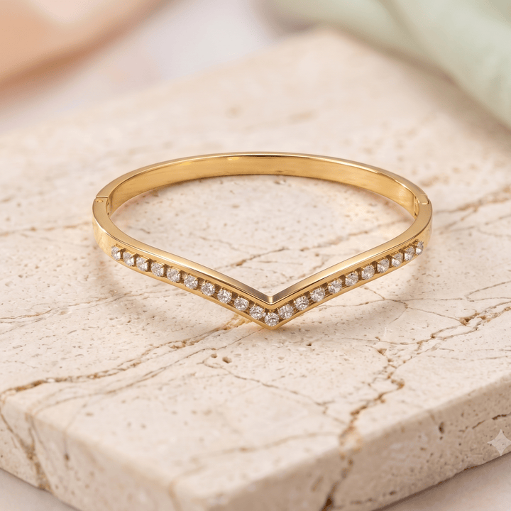 Anti Tarnish Elegant V Shape Kada Bracelet