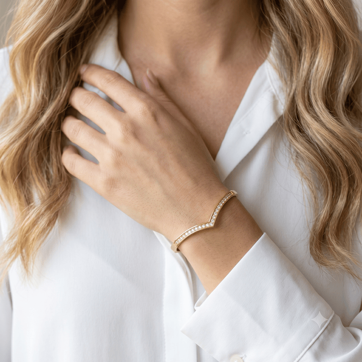 Anti Tarnish Elegant V Shape Kada Bracelet