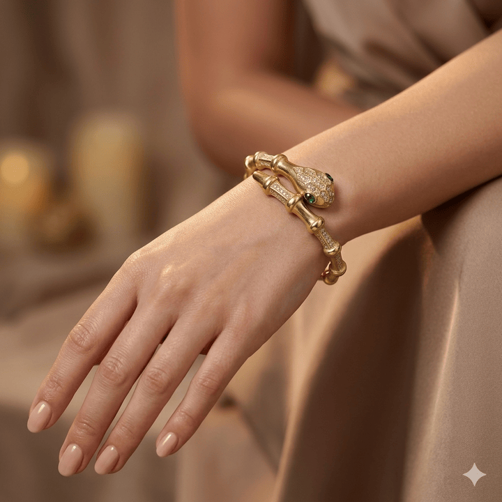 Anti Tarnish Antique Snake Kada Bracelet