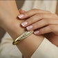 Anti Tarnish Elegant Gold Leaf Kada Bracelet