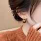 Brown Maillard Resin Stud Earrings