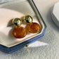 Brown Maillard Resin Stud Earrings