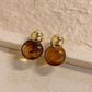 Brown Maillard Resin Stud Earrings