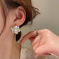 Camelia Oil Painted Stud Earrings