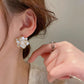 Camelia Oil Painted Stud Earrings