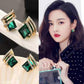 Elegant Crystal Rhombus Wing Geometric Earrings
