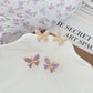 Enamel Drip Butterfly Stud Earrings
