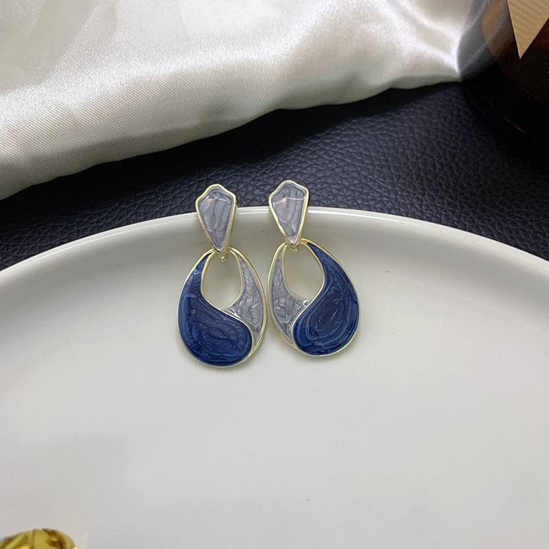 Enamel Geometric Waterdrop Earrings