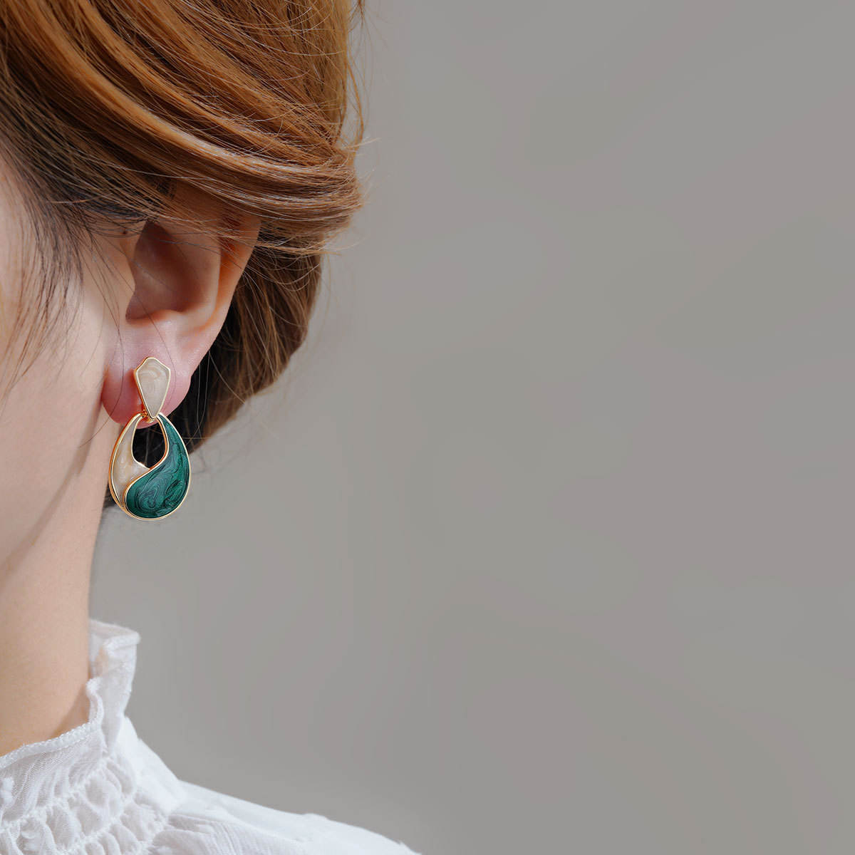 Enamel Geometric Waterdrop Earrings